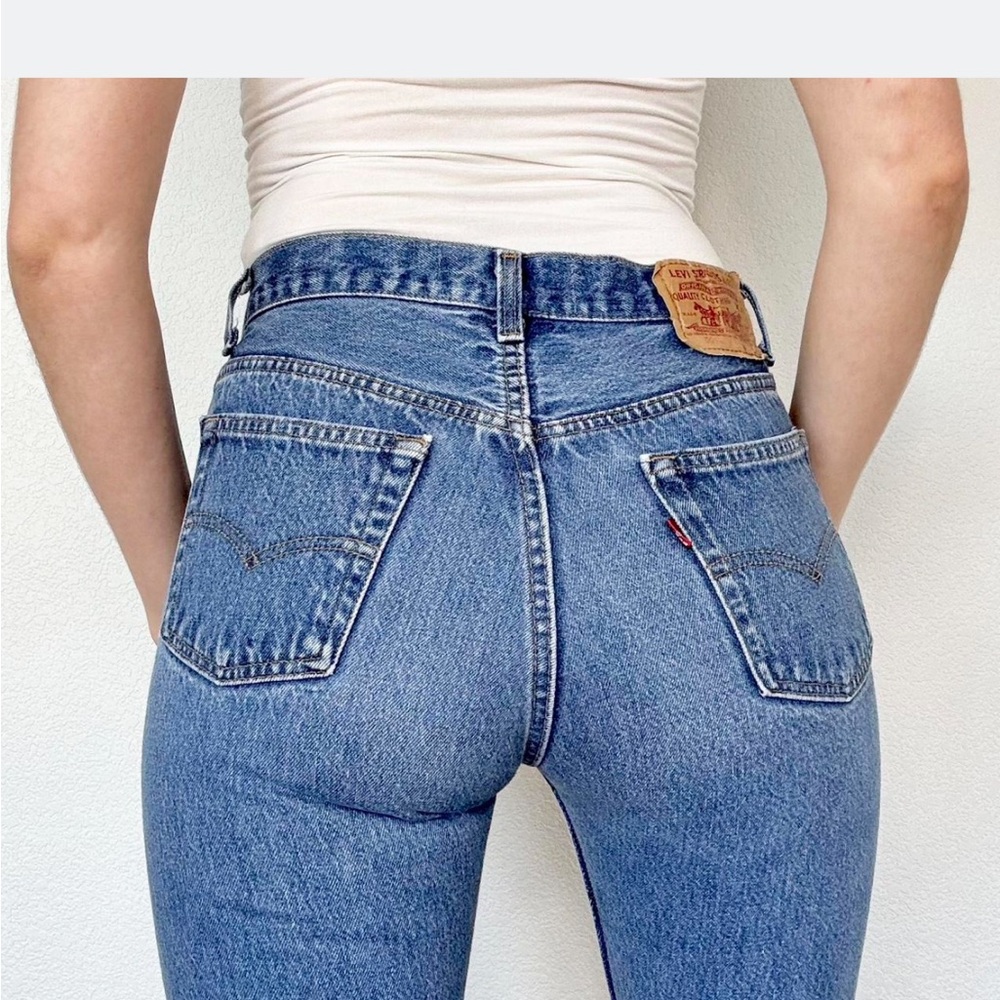 Levi’s 501s Skinny Jeans Medium Wash Sz27 Classic 90s Cut - Picture 4 of 10